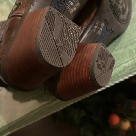 ARIAT ROGUE SKIPPY Brown Western Ostrich Cowboy Snip Toe Boot Size 9M Leather - Picture 10 of 15